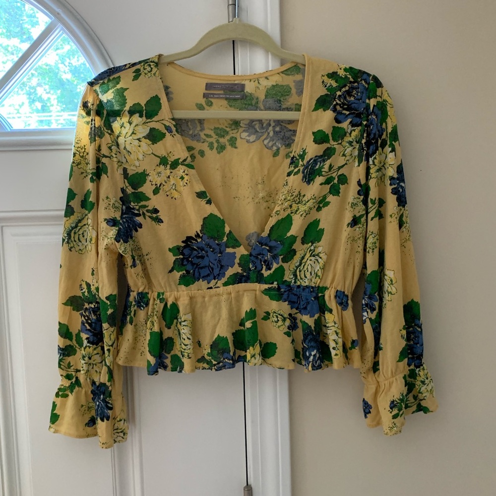 Urban Outfitters Floral Long Sleeve Crop Top